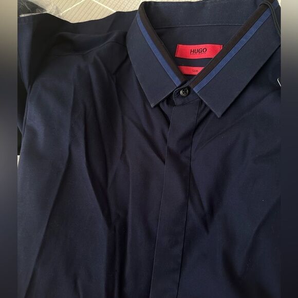 HUGO Men's Ewid Collar Detail Long Sleeve Shirt - Picture 4 of 6